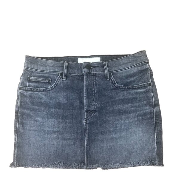 Mother Vagabound Mini Fray Jean Denim Mini Skirt Size 26 In Pedal To The Metal - Picture 1 of 16